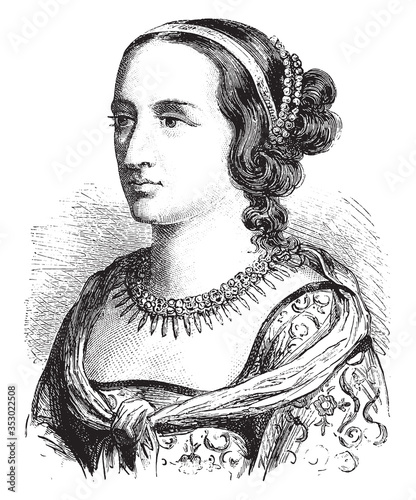 Anne of France, vintage illustration.