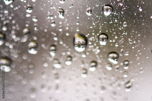 water drops on window glass.