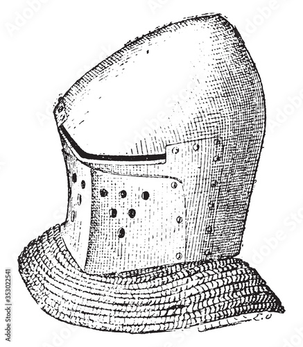 Toad Head Helm, vintage illustration. photo