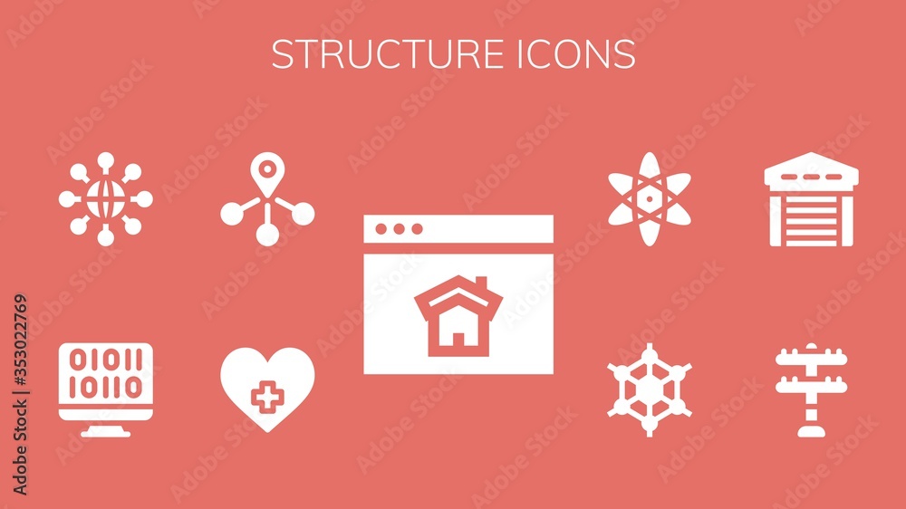 Modern Simple Set of structure Vector filled Icons