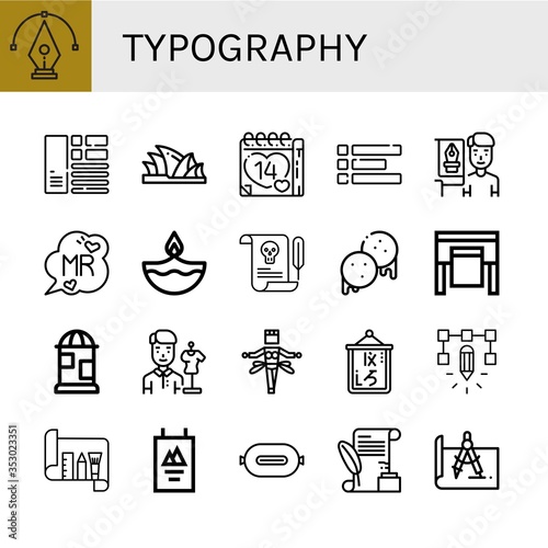 Set of typography icons