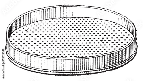 Mesh strainer vintage illustration