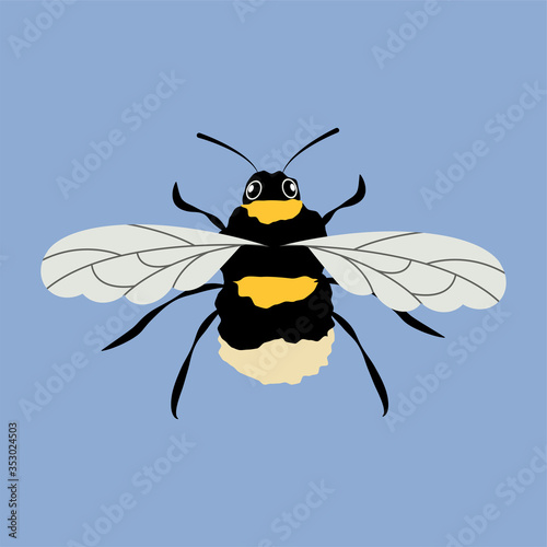 Bee, Bumblebee Icon Vector Illustration 