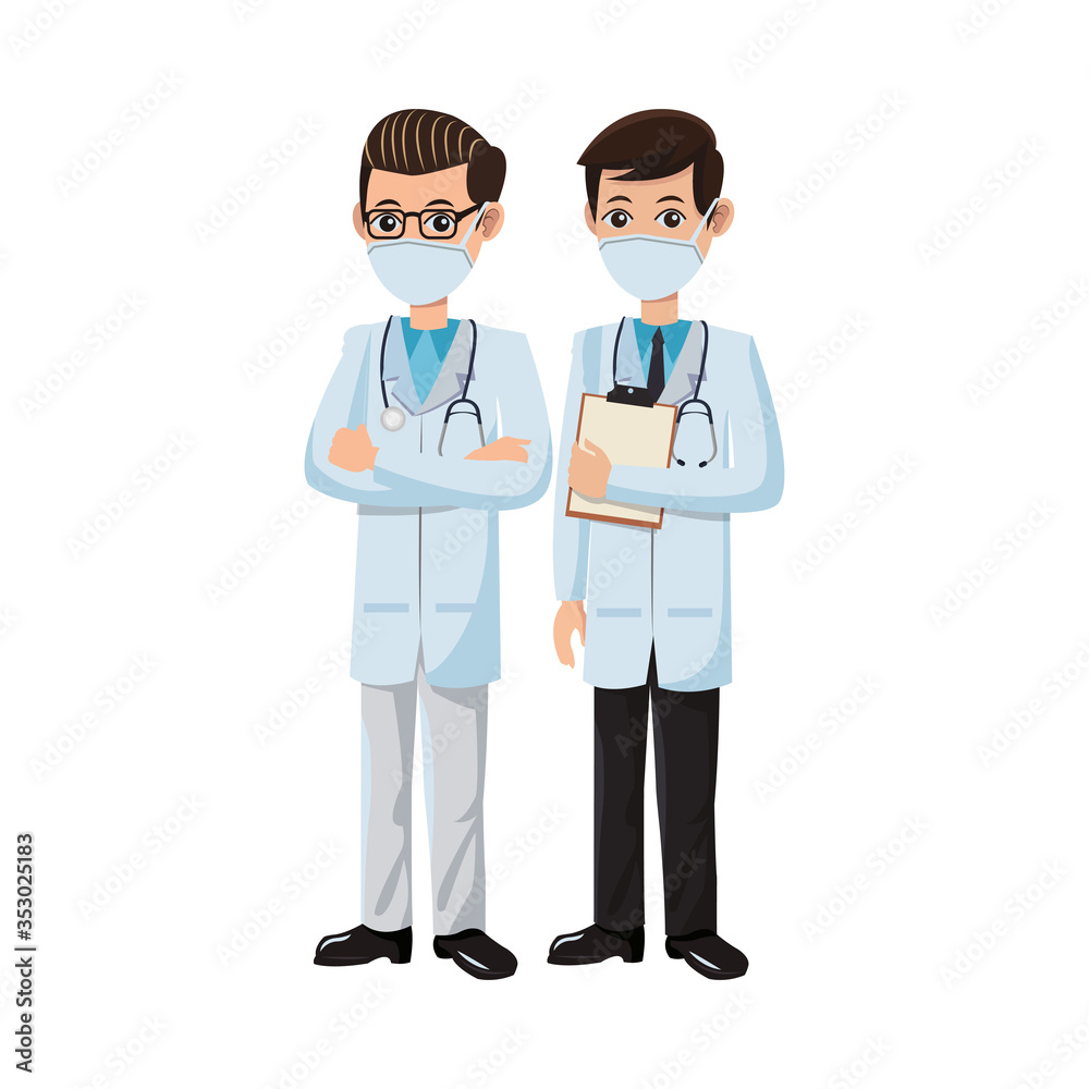 male doctors using medical masks