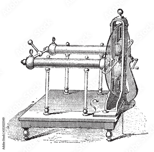 Ramsden Electric Machine, vintage illustration. photo