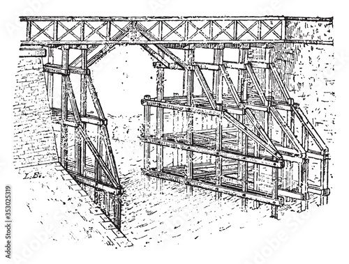 Pier, vintage illustration.