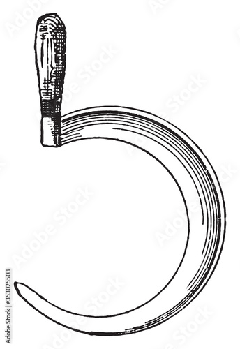 Sickle tool, vintage illustration.