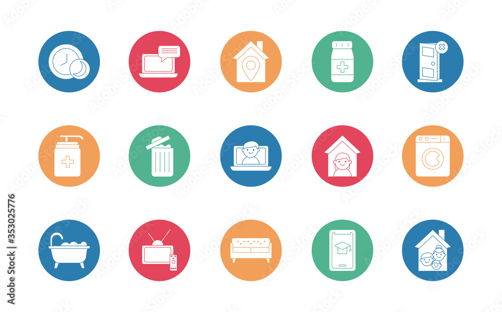 bundle of quarantine set icons bundle of quarantine set icons