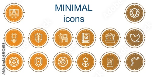 Editable 14 minimal icons for web and mobile