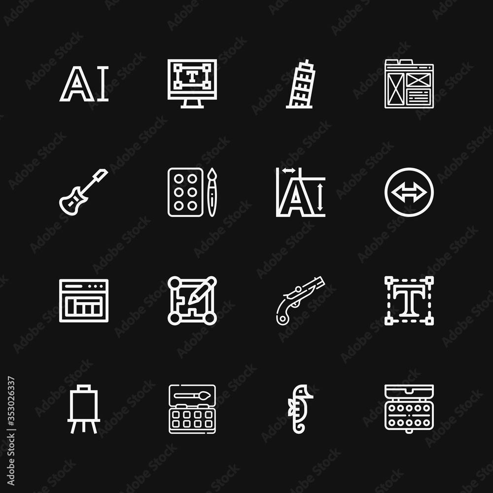 Fototapeta premium Editable 16 artwork icons for web and mobile