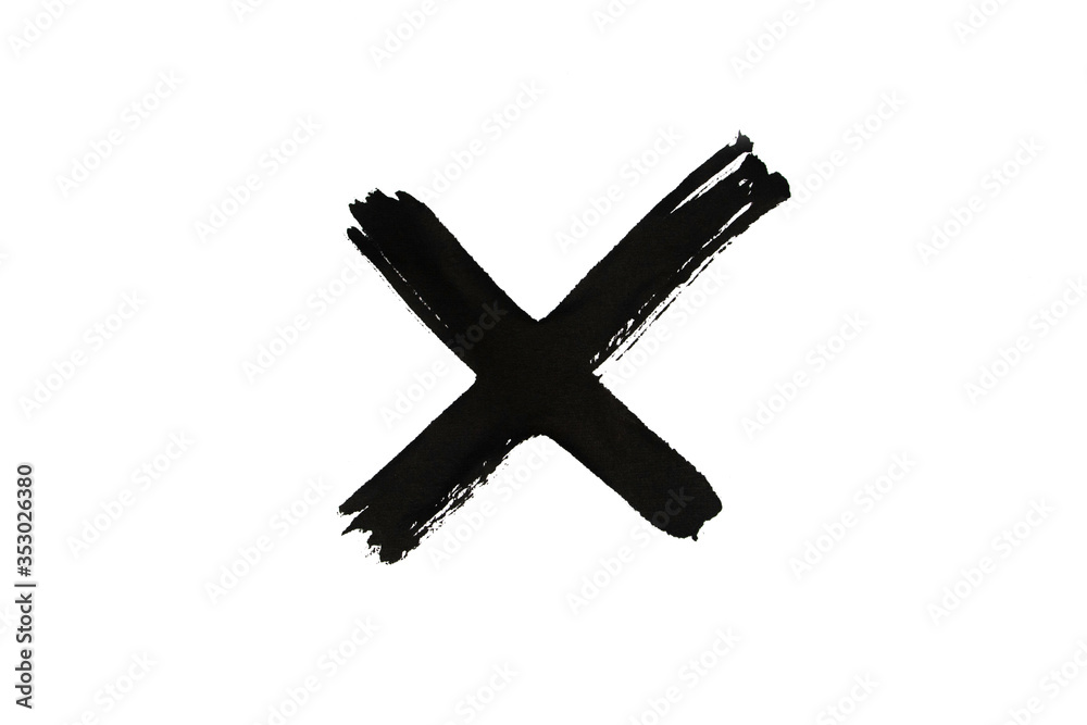 Obraz premium Ink abstract cross isolate on background