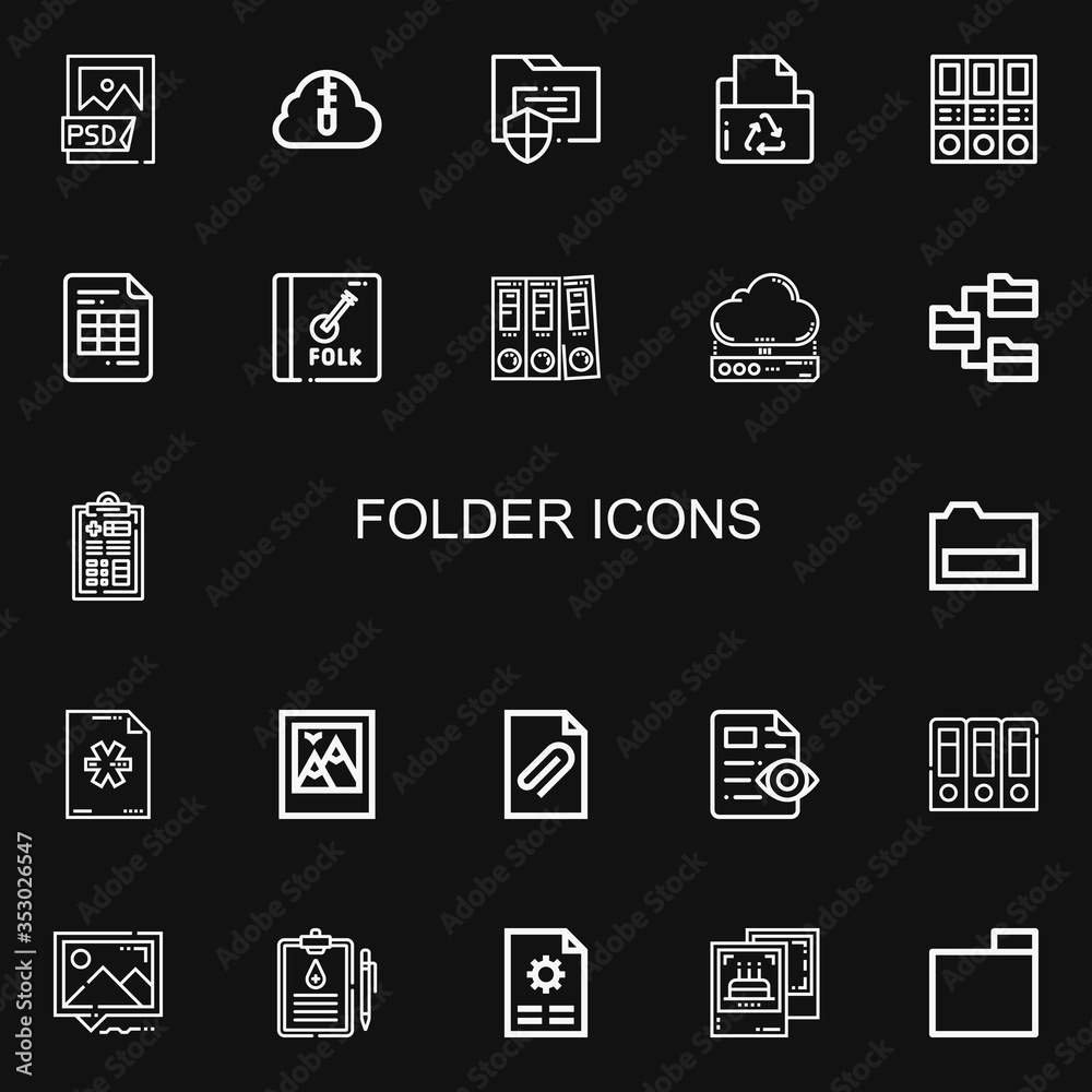 Editable 22 folder icons for web and mobile Editable 22 folder icons for web and mobile