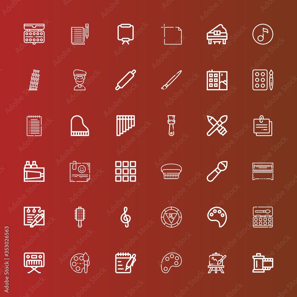 Editable 36 artistic icons for web and mobile Editable 36 artistic icons for web and mobile