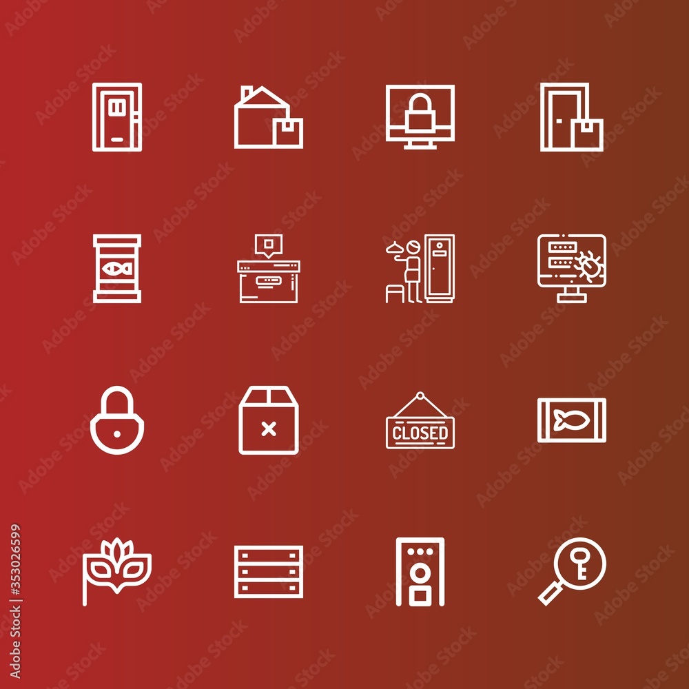 Editable 16 closed icons for web and mobile