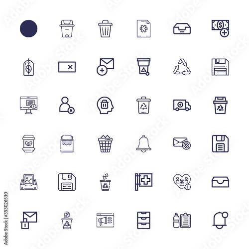Editable 36 delete icons for web and mobile