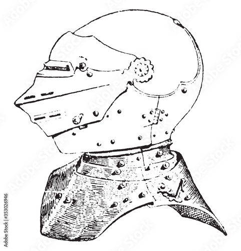 Gorget, vintage illustration.