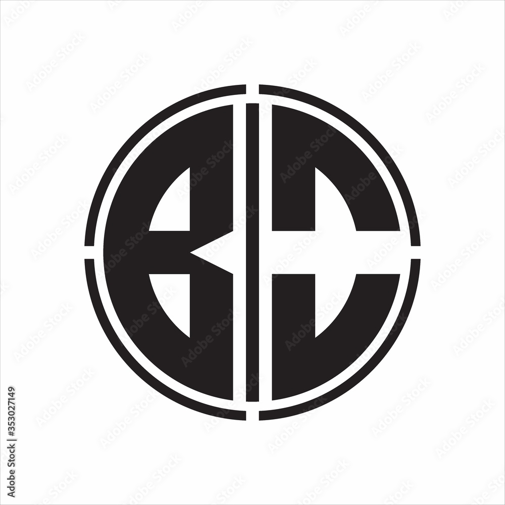 BO Logo initial with circle line cut design template on white background BO Logo initial with circle line cut design template on white background