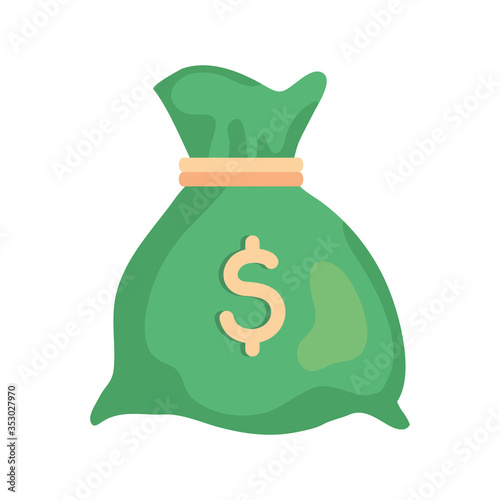 money bag, moneybag simple cartoon and dollar sign vector illustration design