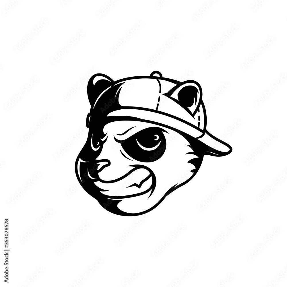 head of the head panda with hat head of the head panda with hat
