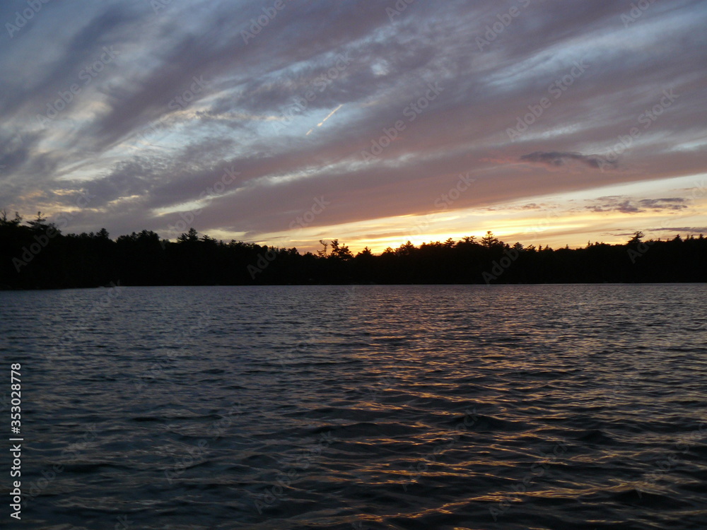 Fototapeta premium sunset over the lake