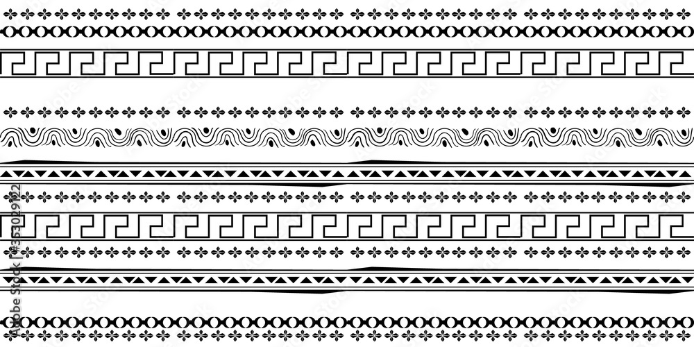Fasion black line on white backgraund. Seamless pattern for fabric, print, wallpaper, packaging. Strocke trandy design