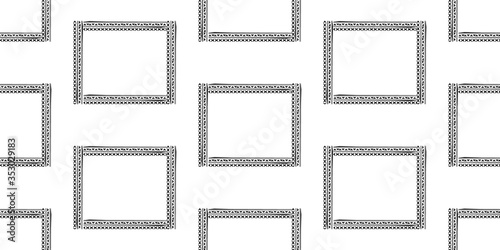 Fasion black line on white backgraund. Seamless pattern for fabric, print, wallpaper, packaging. Strocke trandy design