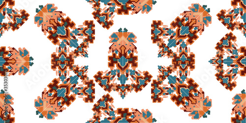 Drapery curves pagan tripe seamless pattern. Indian old surface background. Vector ornament