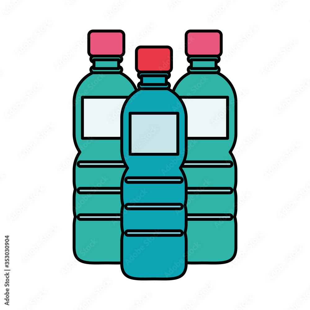 water bottles plastic isolated icon water bottles plastic isolated icon
