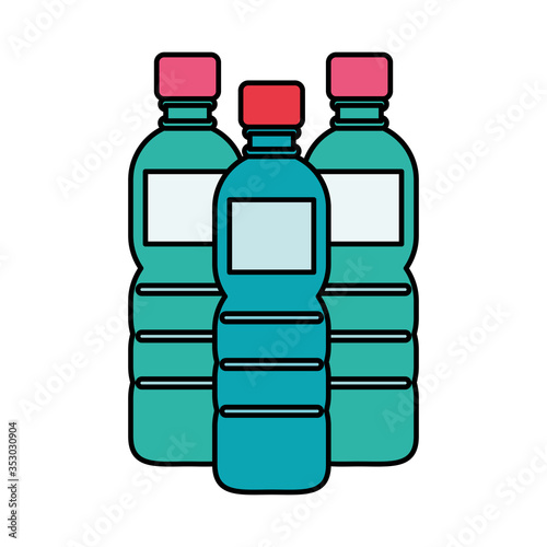 water bottles plastic isolated icon