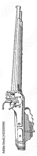 Hand cannon, vintage illustration.