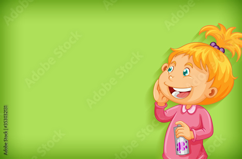 Background template design with happy girl