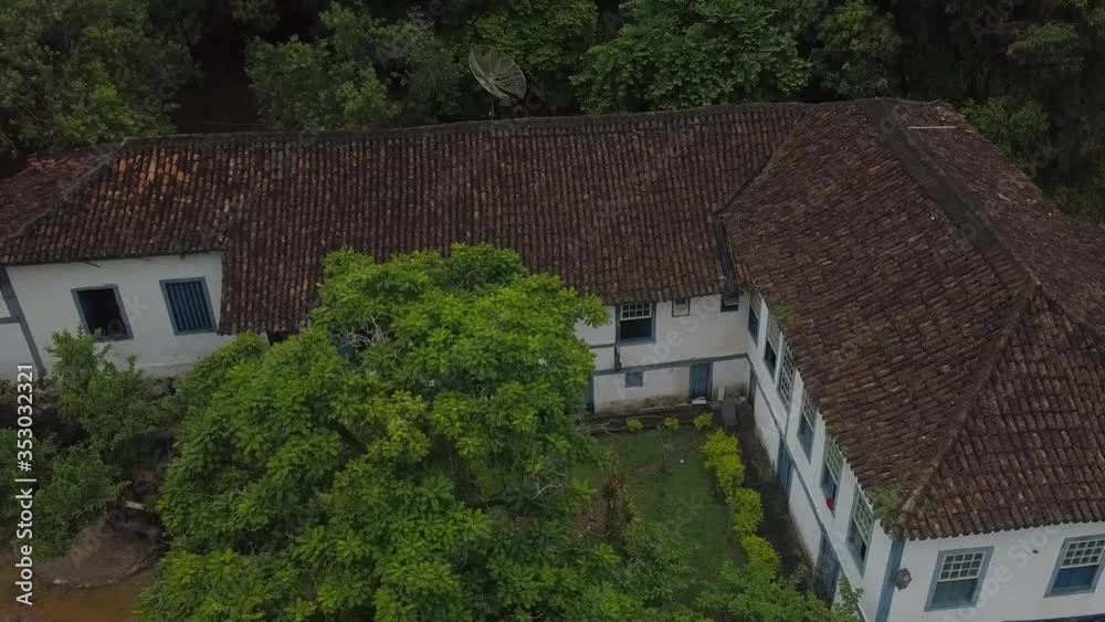 Old coffee farm house drone shot. Old coffee farm house drone shot.