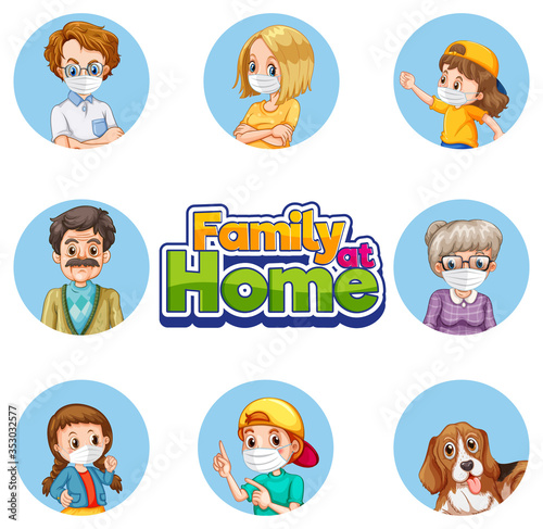 Set of family member character