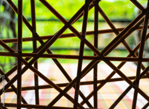 graphic pattern of bamboo traditional handcraft with nature background