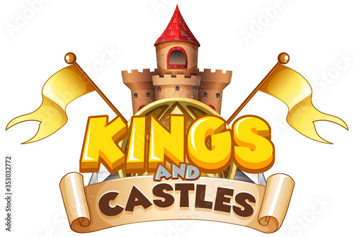 Font design for word kings and castles on white background