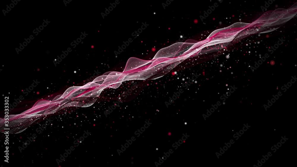 Powerful animation with wave object and glitter particles in slow motion, 4096x2304 loop 4K Powerful animation with wave object and glitter particles in slow motion, 4096x2304 loop 4K