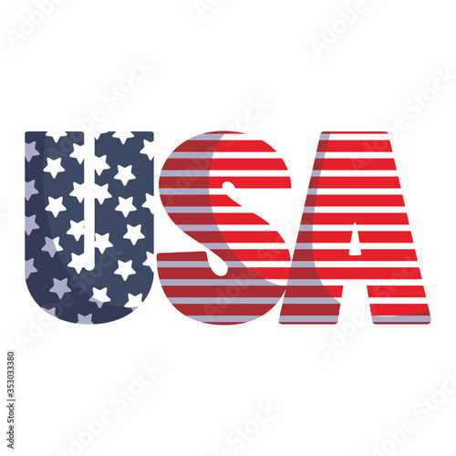 Isolated usa text vector design