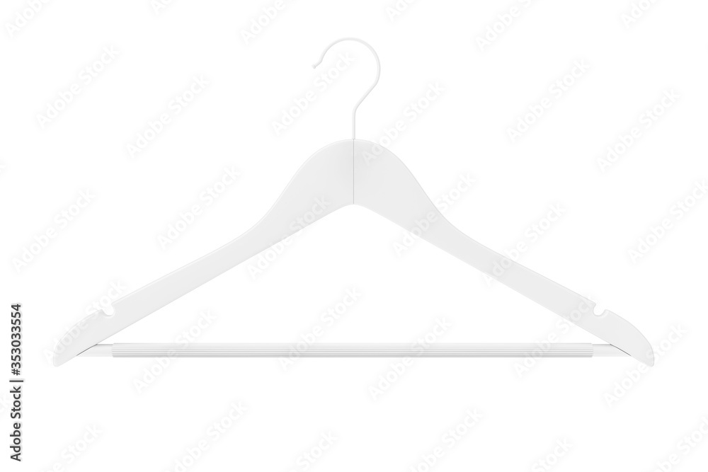 Premium Natural Finish White Hangers with Non Slip Bar in Clay Style. 3d Rendering Premium Natural Finish White Hangers with Non Slip Bar in Clay Style. 3d Rendering