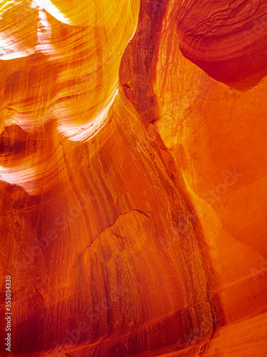 water streaks on slot canyon wall