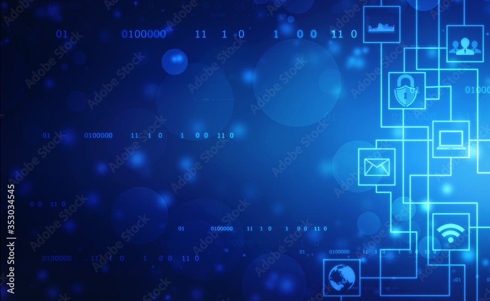Digital Abstract technology background, futuristic background, cyberspace Concept, Technology icons on the digital background