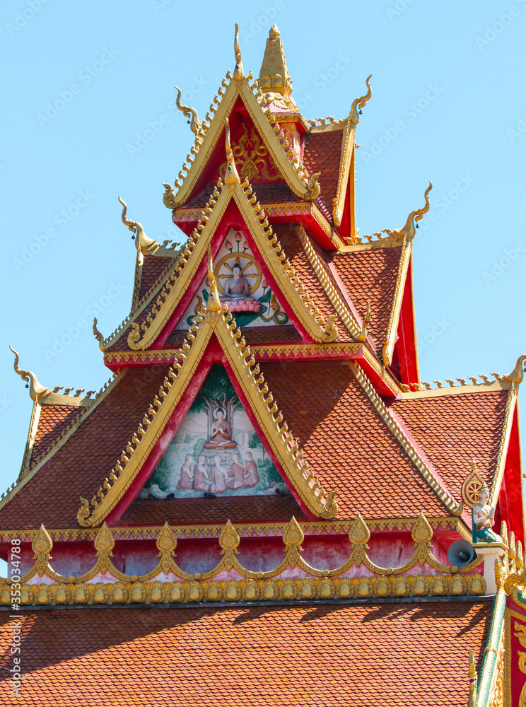 Naklejka premium Detail of That Ing Hang, Savannakhet, Lao