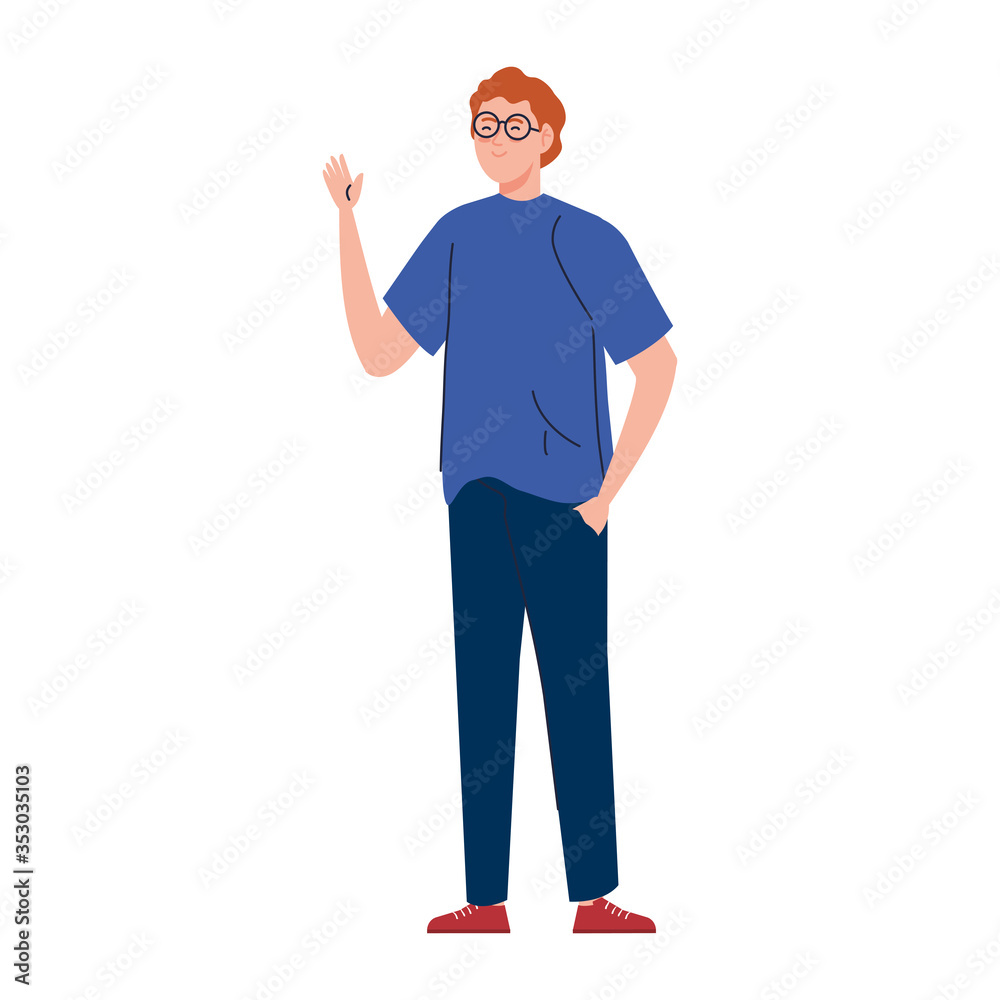 young man with eyeglasses on white background vector illustration design young man with eyeglasses on white background vector illustration design