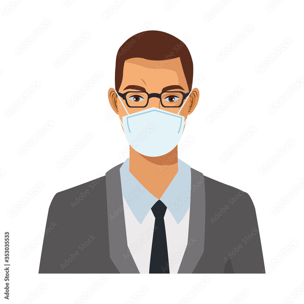 elegant businessman wearing medical mask elegant businessman wearing medical mask
