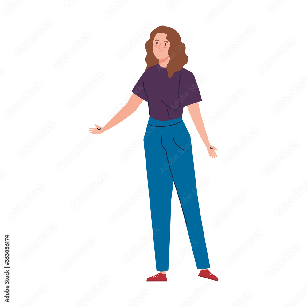 pretty young woman on white background vector illustration design pretty young woman on white background vector illustration design