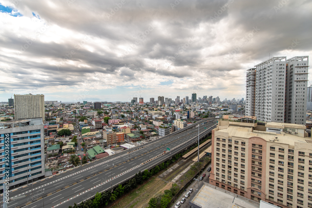 Manila City Landscape In Quarantine, Manila, Philippines, Mar 30, 2020