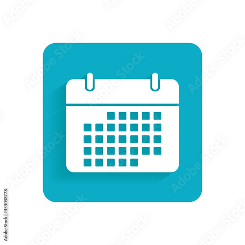 Calendar. Flat icon, object isolated on white background. Illustration for design.