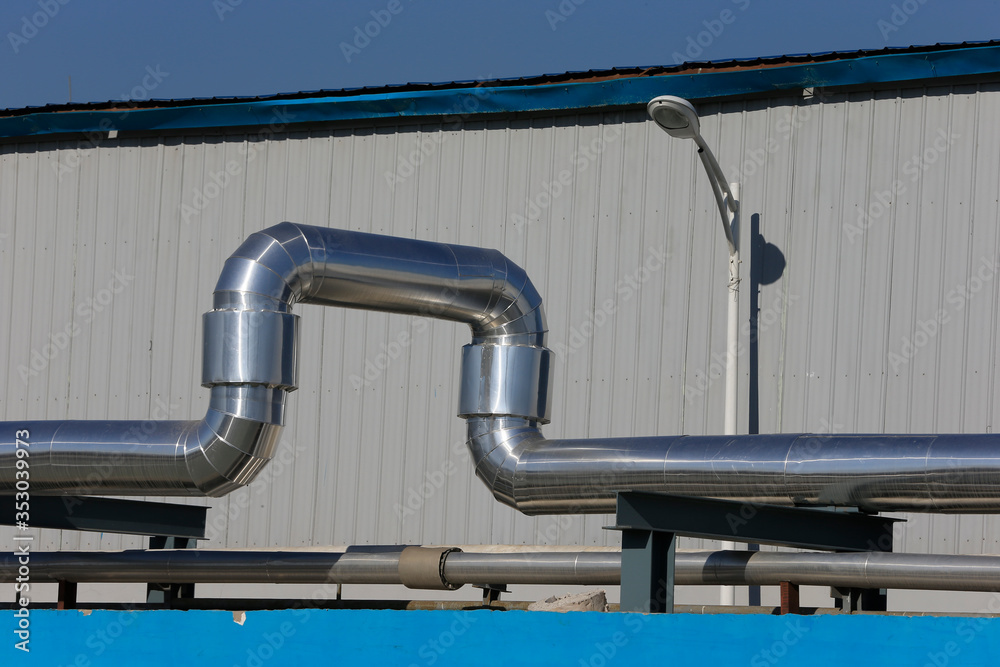 The pipeline on the industrial equipment The pipeline on the industrial equipment