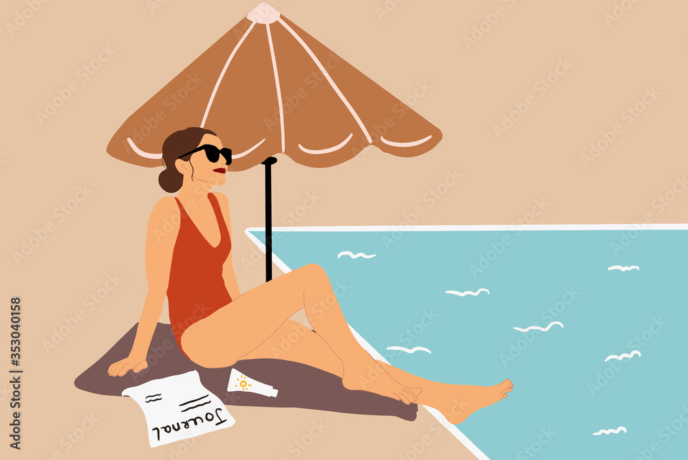 Woman sunbathing during a summer vacation