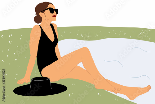 Woman sunbathing during a summer vacation