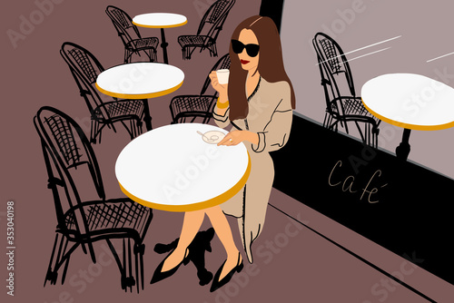 Woman at the french cafe